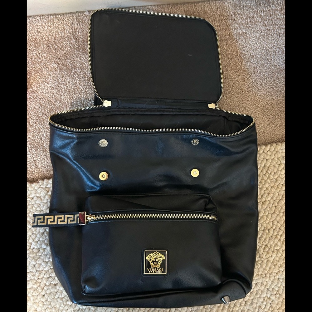 Authentic Versace Parfums Black Expandable Backpa… - image 7